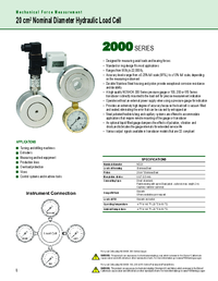 Thumbnail of document Data Sheet - 2000 Series 20 cm2 Nominal Diameter Hydraulic Load Cell